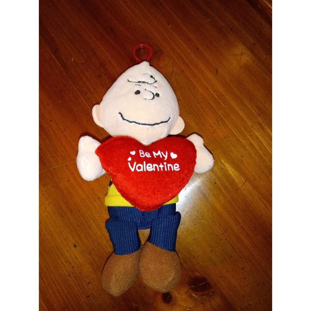 Peanuts Charlie Brown Valentine Plush Keychain‎ Be My Valentine Heart 2015